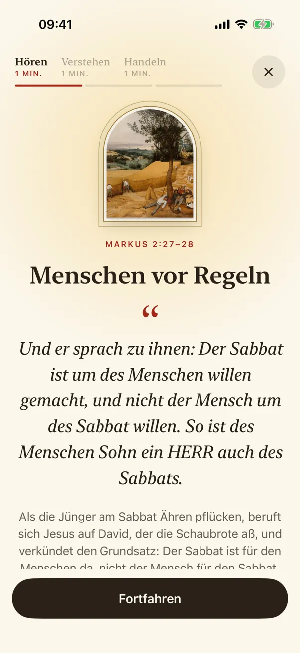 Hören: die Worte Jesu für heute.