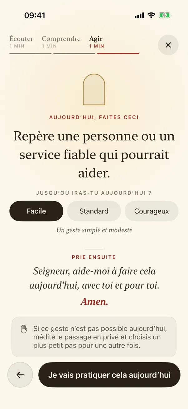 Agir : choisis jusqu’où aller aujourd’hui.