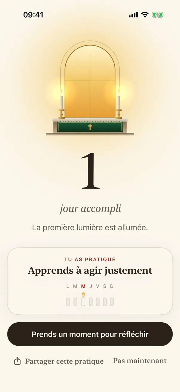 Un jour accompli : une fenêtre de plus allumée.